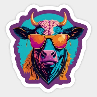 Cool Cow with sunglasses Sticker